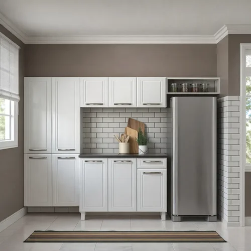 Cozinha Esmeralda Compacta 25 Smart Branco Com Balcão 10 Portas 1 Gaveta - Telasul