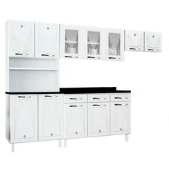 Cozinha Compacta 95 Start New Branco 12 Portas 3 Gavetas - Telasul