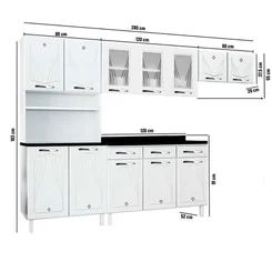 Cozinha Compacta 95 Start New Branco 12 Portas 3 Gavetas - Telasul
