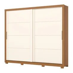 Roupeiro Palace 2 Portas Deslizantes 4 Gavetas D237-221 Cinamomo/Off White - Henn