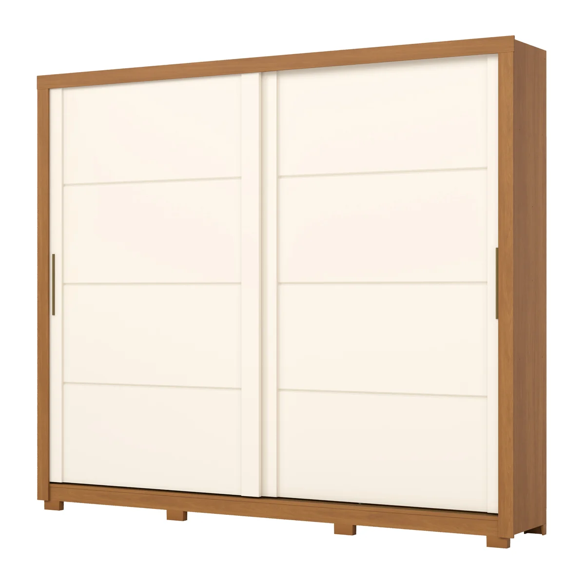 Roupeiro Palace 2 Portas Deslizantes 4 Gavetas D237-221 Cinamomo/Off White - Henn