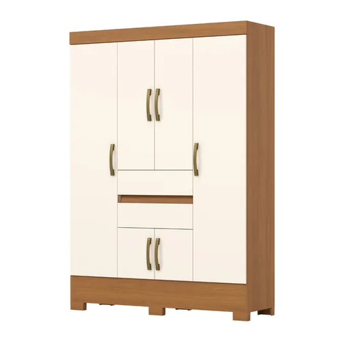 Roupeiro 6 Portas 2 Gavetas BS08-221 Cinamomo / Off White