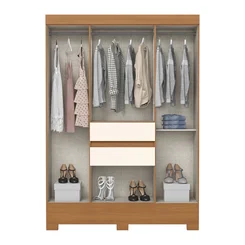 Roupeiro 6 Portas 2 Gavetas BS08-221 Cinamomo / Off White
