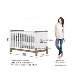 Berço Mini Cama Ternura Branco/Jequitiba HP Henn