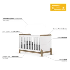 Berço Mini Cama Ternura Branco/Jequitiba HP Henn