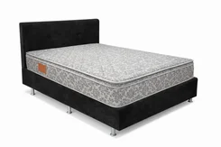 KIT Cama Cunha Casal Mola Bonnell Pillow Top 138X188 Cinza - Marjom
