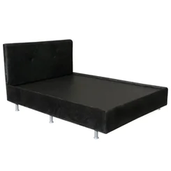 KIT Cama Cunha Casal Mola Bonnell Pillow Top 138X188 Cinza - Marjom
