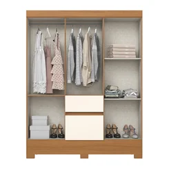 Roupeiro 6 Portas 2 Gavetas Briz BS04-221 Cinamomo/Off White - Henn