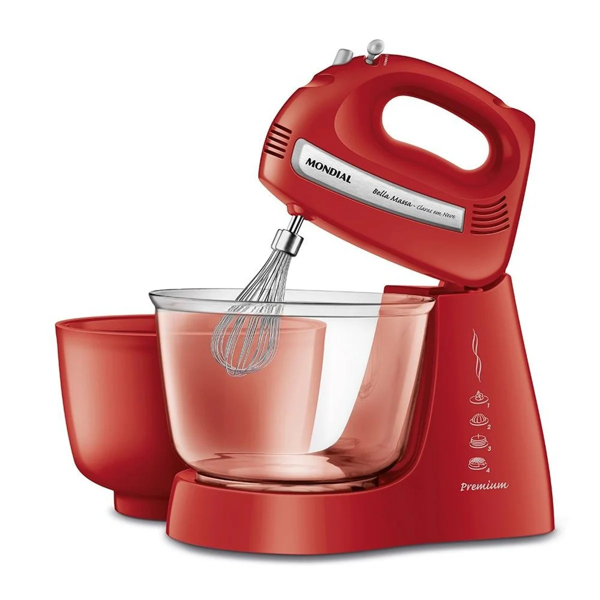 Batedeira Mondial Bella Massa Inox B-55-R 500W 127V Vermelha - AP / MT
