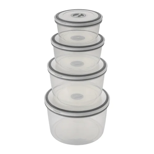 Kit Potes Herméticos Redondos Electrolux Plástico Branco 4 Peças - AP / MT