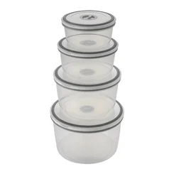 Kit Potes Herméticos Redondos Electrolux Plástico Branco 4 Peças - AP / MT