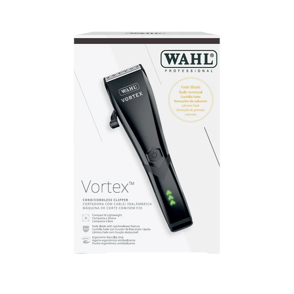 Máquina de Corte Wahl Vortex Cordless Sem Fio Íons de Lítio Preta - AP / MT