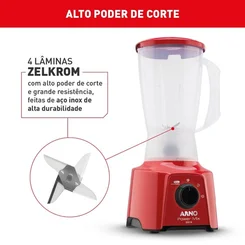 Liquidificador Arno Power Mix LQ11 550W 2 Velocidades Vermelho 127V - AP / MT