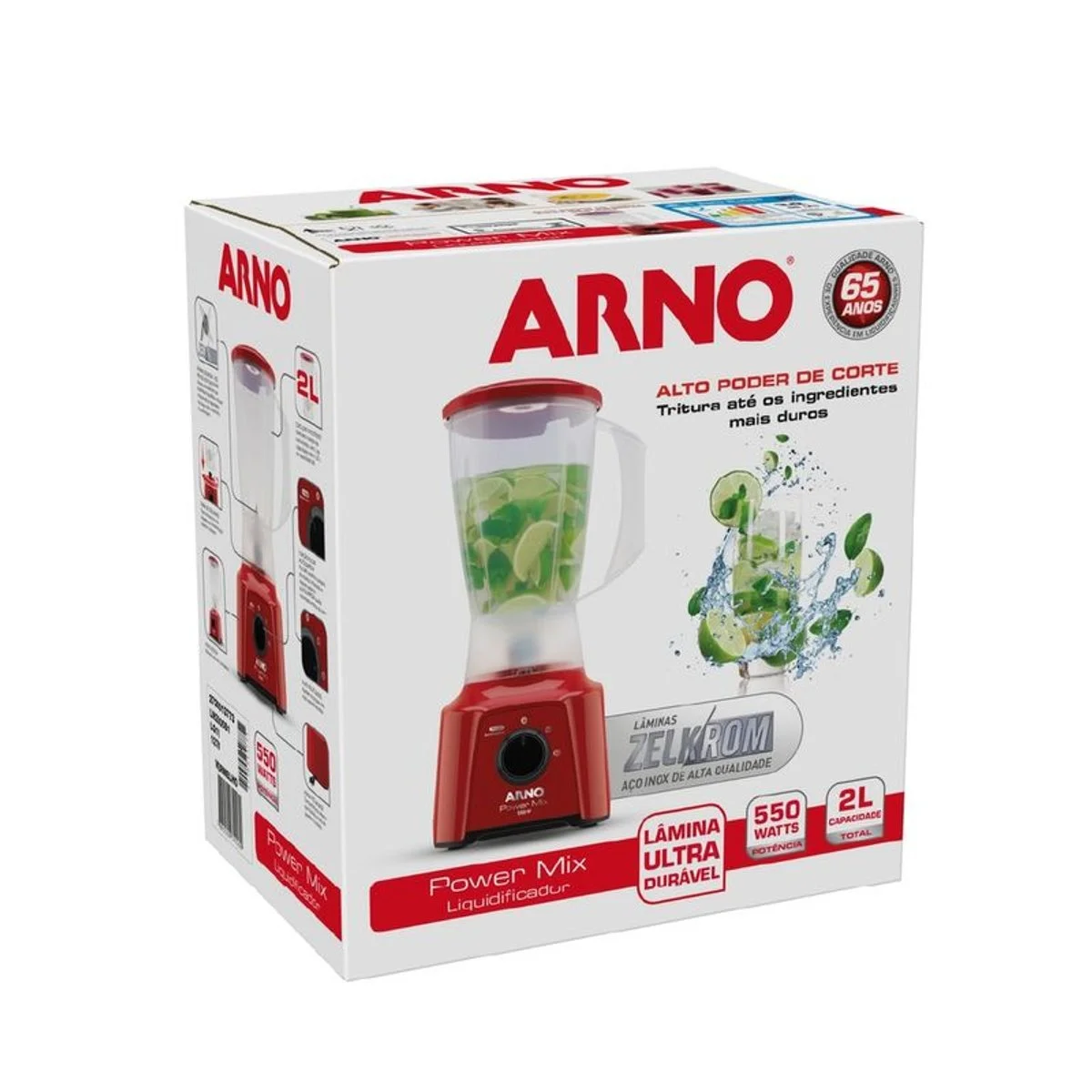 Liquidificador Arno Power Mix LQ11 550W 2 Velocidades Vermelho 127V - AP / MT