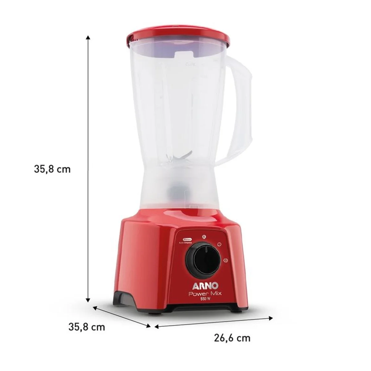 Liquidificador Arno Power Mix LQ11 550W 2 Velocidades Vermelho 127V - AP / MT