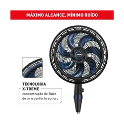 Ventilador de Coluna Arno X-Treme 7 40cm 7 Pás 150W Preto 127V - AP / MT