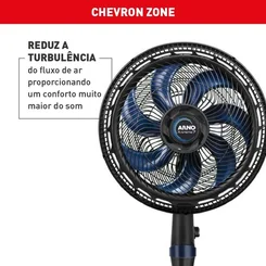 Ventilador de Coluna Arno X-Treme 7 40cm 7 Pás 150W Preto 127V - AP / MT
