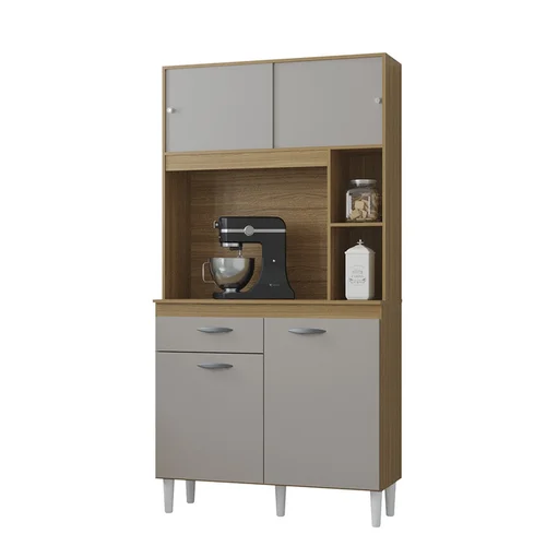 Kit Cozinha Duda com 04 Portas 01 Gavetas 881.49 Damasco/Off White - Poquema