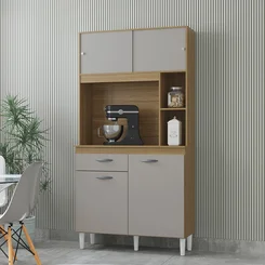 Kit Cozinha Duda com 04 Portas 01 Gavetas 881.49 Damasco/Off White - Poquema