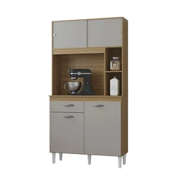 Kit Cozinha Duda com 04 Portas 01 Gavetas 881.49 Damasco/Off White - Poquema