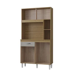 Kit Cozinha Duda com 04 Portas 01 Gavetas 881.49 Damasco/Off White - Poquema