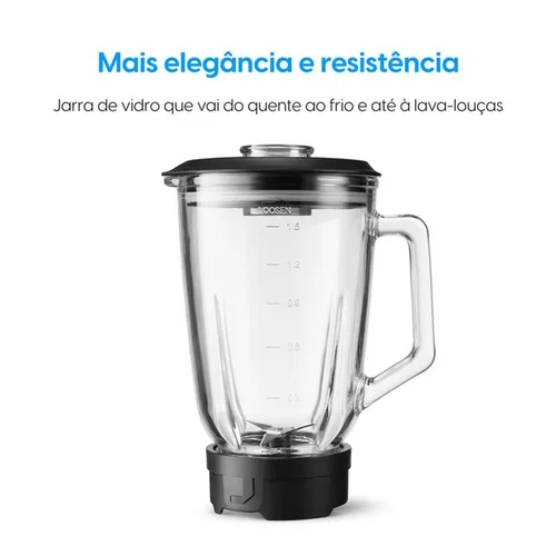 Liquidificador Super Force 1,9L 900W Jarra de Vidro 127V Preto - Elgin