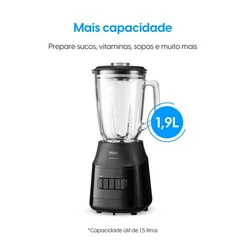 Liquidificador Super Force 1,9L 900W Jarra de Vidro 127V Preto - Elgin