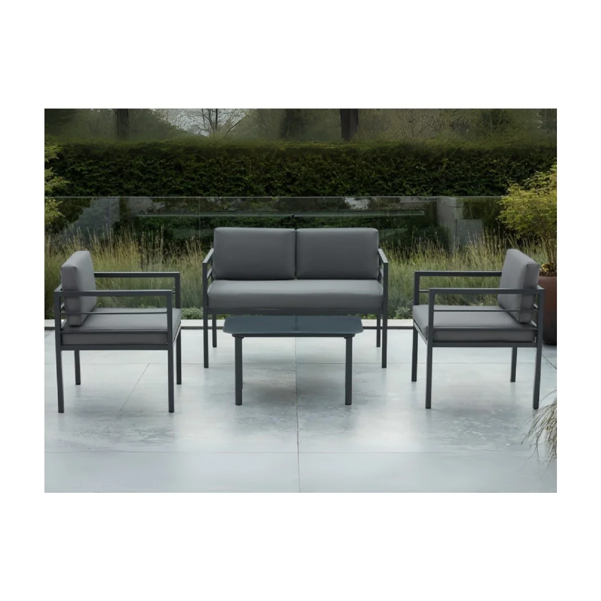 Sofá Para Terraço Com Mesa De 4 Peças 854-MA21 - BZ / IMP