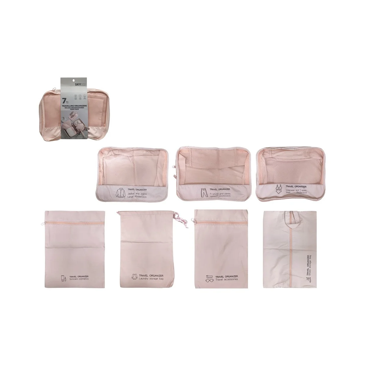 Bolsa Organizadora de Viagem com 7 Peças - BZ/IMP