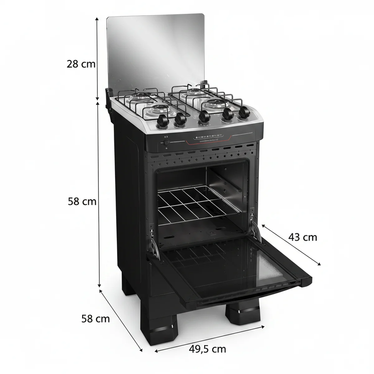 Fogão MFI4BF 4 Bocas Preto - Mueller