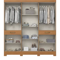 Roupeiro 10 Portas 2 Gavetas B384-221 Cinamomo/Off White - Briz