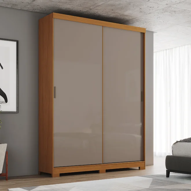Roupeiro Lucca 2 Portas Deslizantes Cinamomo/Off White/Avelã D348-226 - Henn
