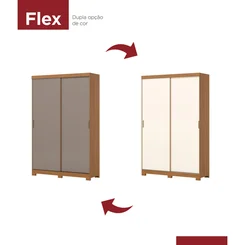 Roupeiro Lucca 2 Portas Deslizantes Cinamomo/Off White/Avelã D348-226 - Henn