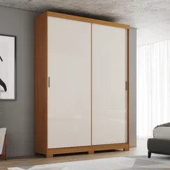 Roupeiro Lucca 2 Portas Deslizantes Cinamomo/Off White/Avelã D348-226 - Henn
