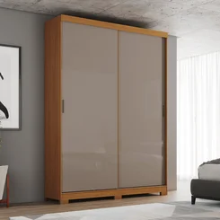 Roupeiro Lucca 2 Portas Deslizantes Cinamomo/Off White/Avelã D348-226 - Henn