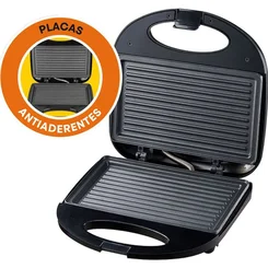 Sanduicheira Grill Classic 2 em 1 750W 127V Preto - Mallory