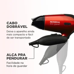 Secador De Cabelo SC-10 Bivolt Vermelho - Mondial