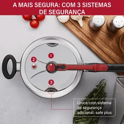 Panela de Pressão Clock Original 4,5L Alumínio Polida Fechamento Interno - AP / MT
