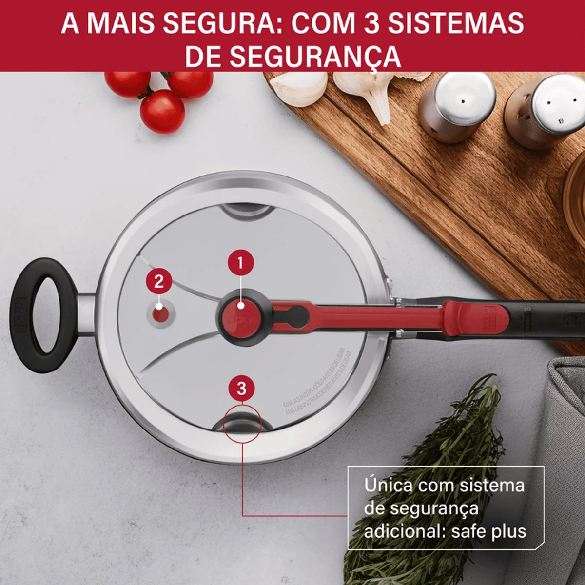Panela de Pressão Clock Original 4,5L Alumínio Polida Fechamento Interno - AP / MT