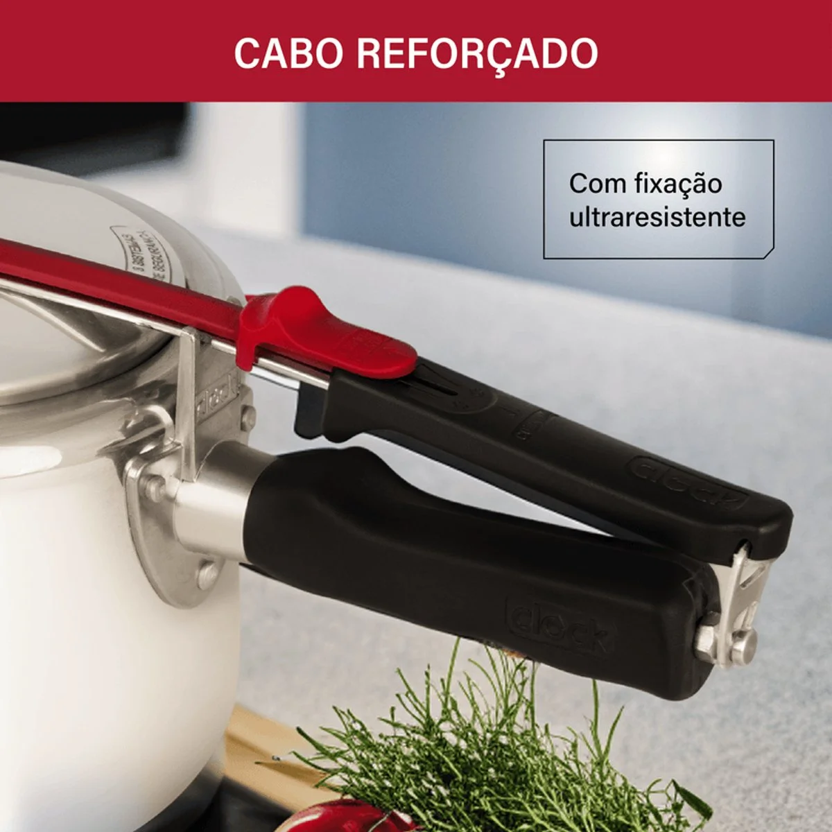 Panela de Pressão Clock Original 4,5L Alumínio Polida Fechamento Interno - AP / MT