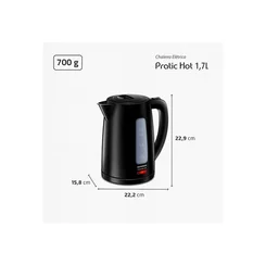 Chaleira Elétrica Mondial Pratic Hot CE-17 1,7L Preto 127V - AP / MT