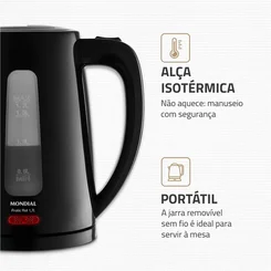 Chaleira Elétrica Mondial Pratic Hot CE-17 1,7L Preto 127V - AP / MT