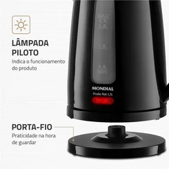 Chaleira Elétrica Mondial Pratic Hot CE-17 1,7L Preto 127V - AP / MT