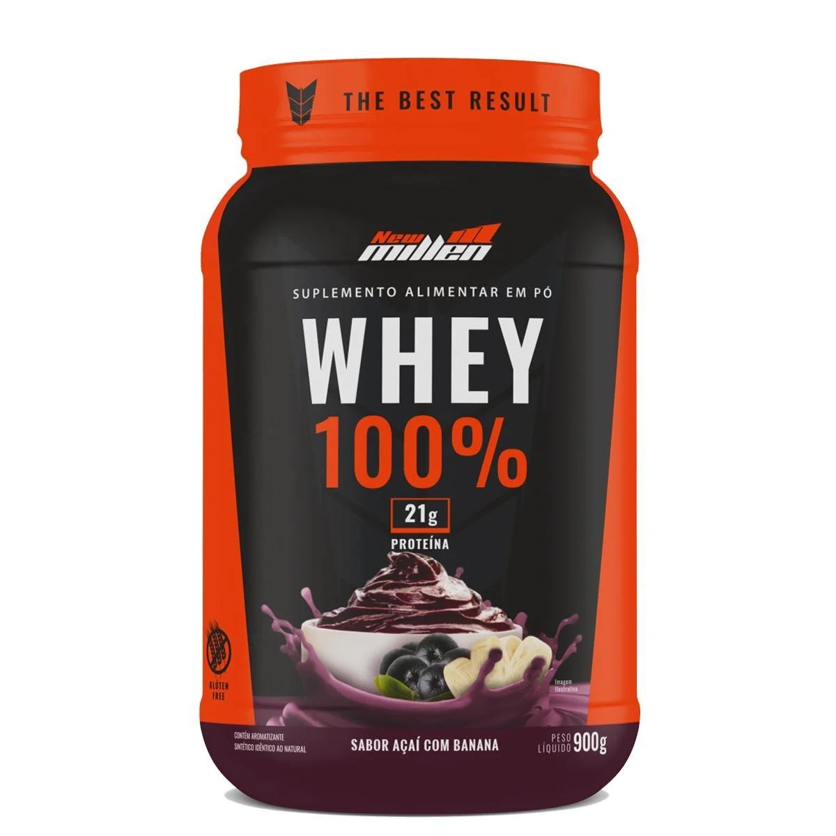Whey 100% New Millen Açaí com Banana 900g Pouch - AP / MT