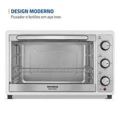 Forno Elétrico Mondial Grand Family II 52L Branco/Inox 1800W FRN-52-W 127V - AP / MT