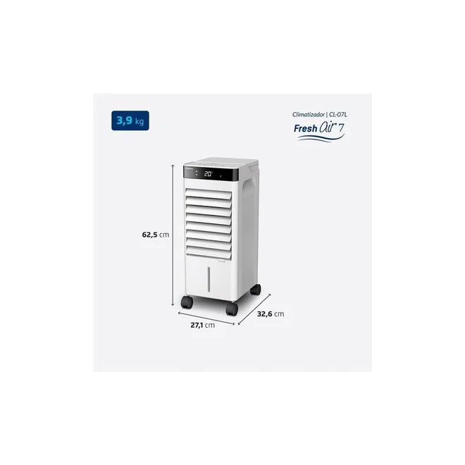 Climatizador de Ar Mondial Fresh Air CL-07L 7L 90W 127V Branco - AP / MT
