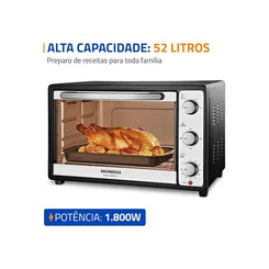 Forno Elétrico Mondial Grand Family II 52L FRN-52-B Preto/Inox 127V - AP / MT