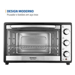 Forno Elétrico Mondial Grand Family II 52L FRN-52-B Preto/Inox 127V - AP / MT