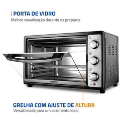 Forno Elétrico Mondial Grand Family II 52L FRN-52-B Preto/Inox 127V - AP / MT