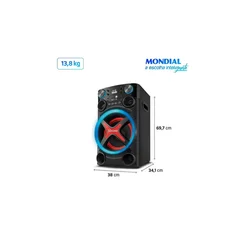 Torre de Som Mondial TM-1200 1200W RMS Bluetooth Luzes LED Bivolt - AP / MT